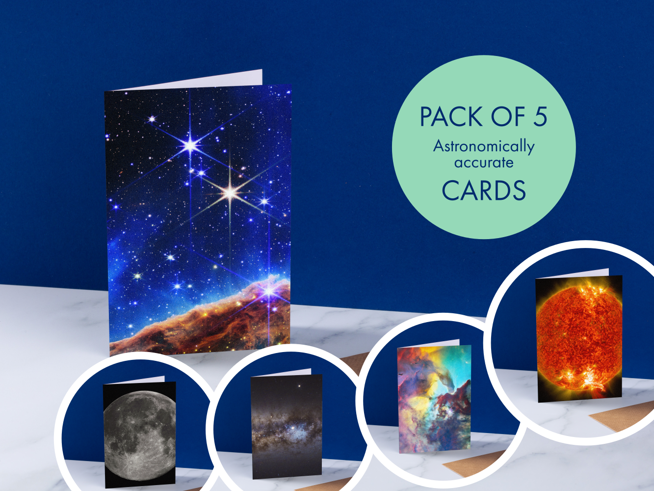 Pack of 5 Astronomical Image greetings cards (A6)