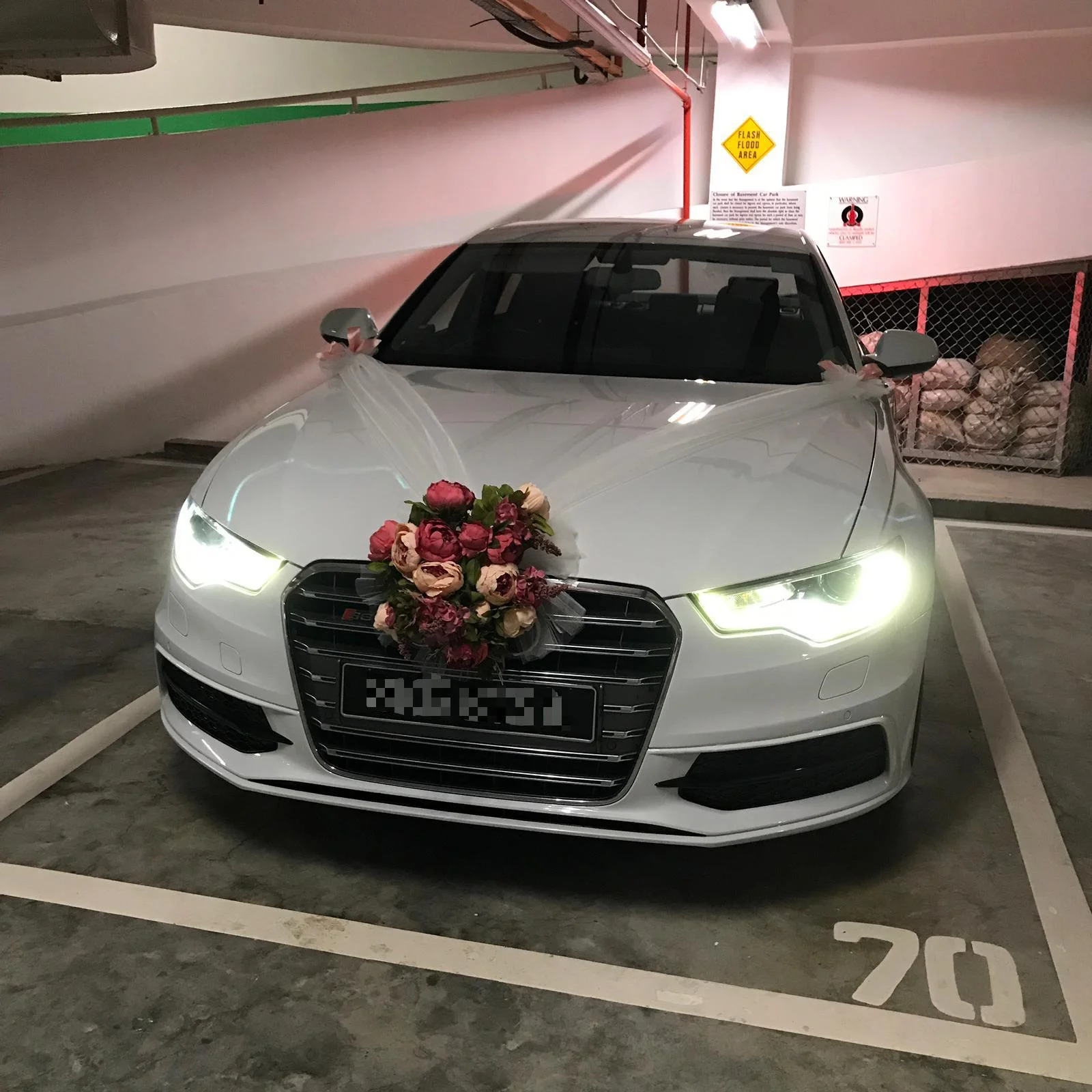 Audi A6 Wedding Car Front Night 1