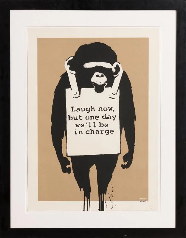 Laugh Now, Banksy, 2002