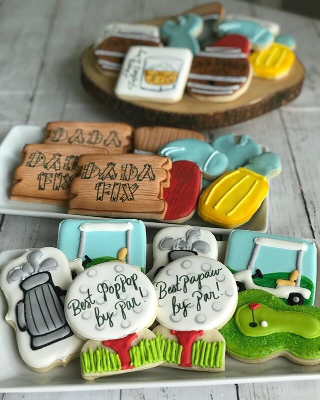 Happy Father&rsquo;s Day!!! Thank you so much Margo Lalli, I&rsquo;m so glad I got to make these for all the Dad in your life!! #fathersdaycookies #toolcookies #golfcookies #whiskeycookies  #cookies #royalicing #decoratedcookies #sugarcookies #sweetl