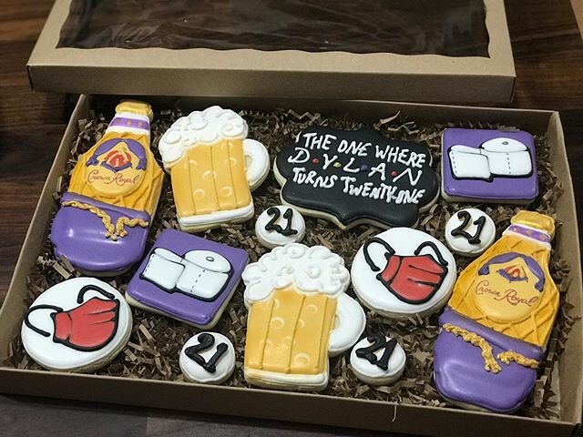 Happy Birthday Dylan!!! I&rsquo;m so happy you loved your cookies!! Thank you Tracy Wood, it was so great seeing you!! #crownroyalcookies #turning21  #cookies #royalicing #decoratedcookies #sugarcookies #sweetlyinspired #cupcakes #cakes #TampaSmallBu
