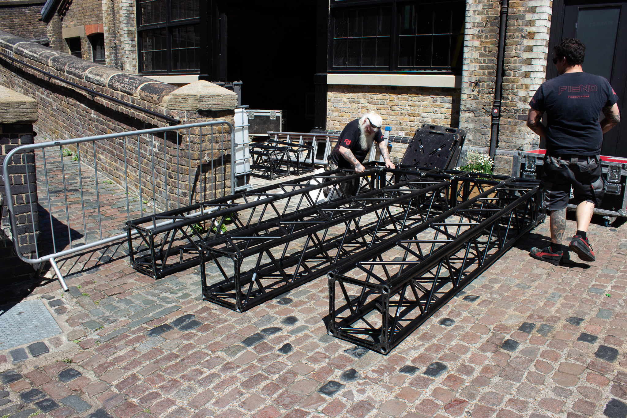 Men Working on ground truss 