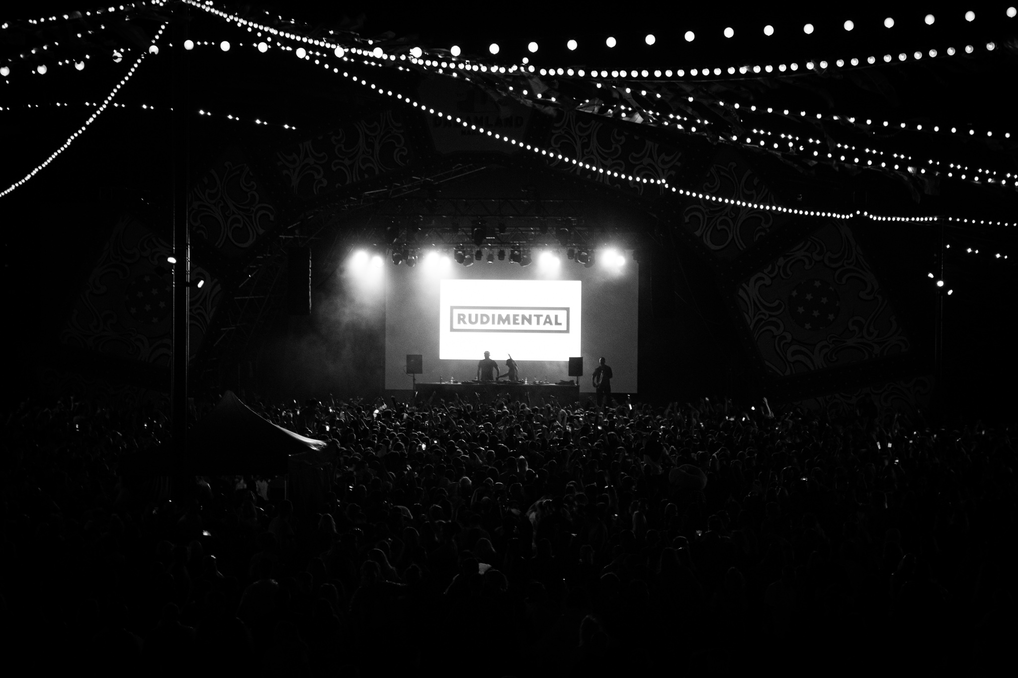 stage with bright lights 