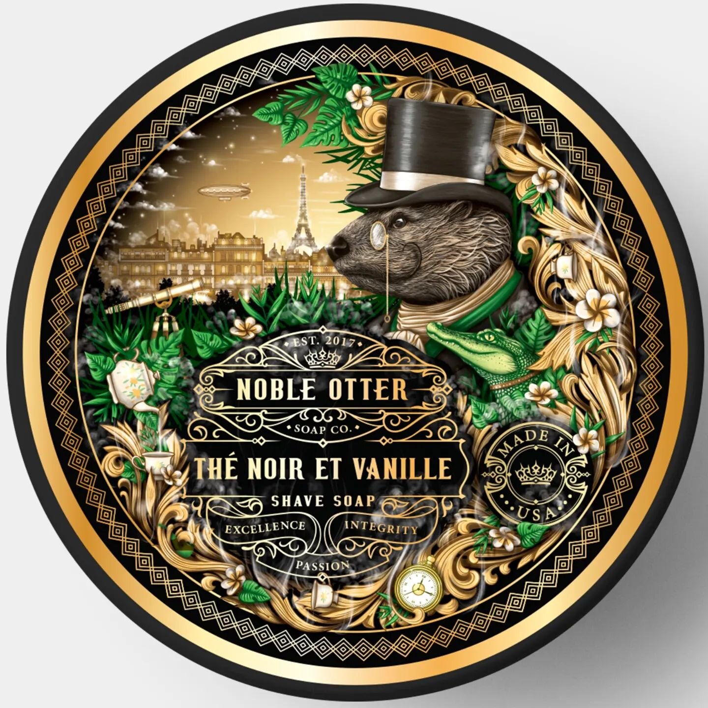 First redesign of an old label for @noble_otter. Th&eacute; Noir Et Vanille was the first label we did. I made a suggestion about the direction when we first met, but Cody was reluctant. Once he saw it, he began to believe this direction had potentia