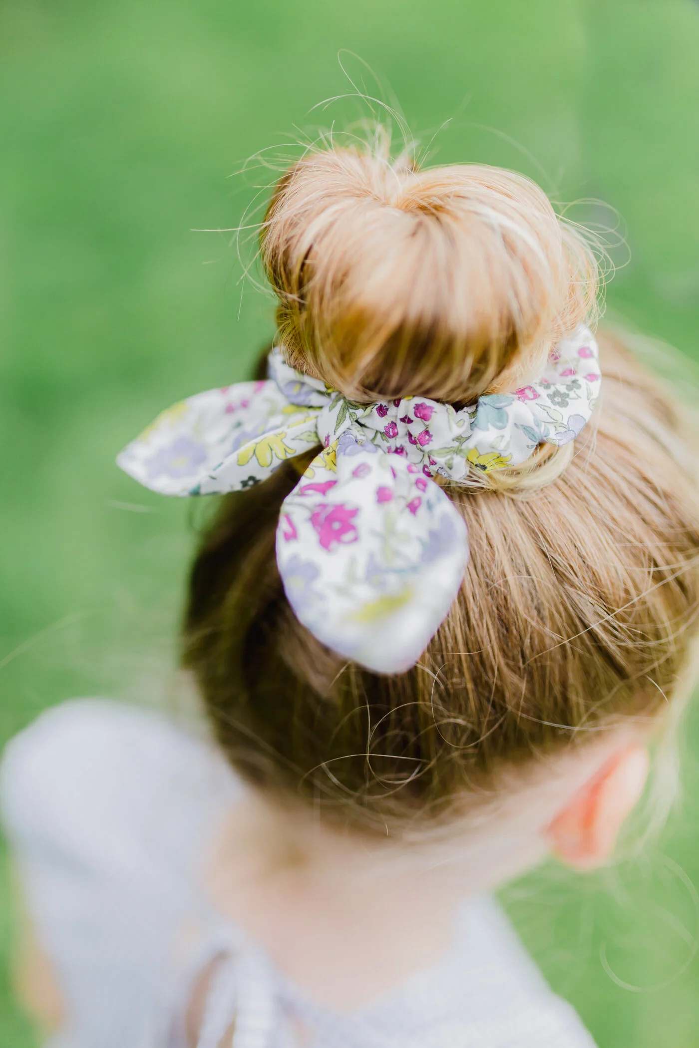 Handmade Girl's Floral Bow Scruchie