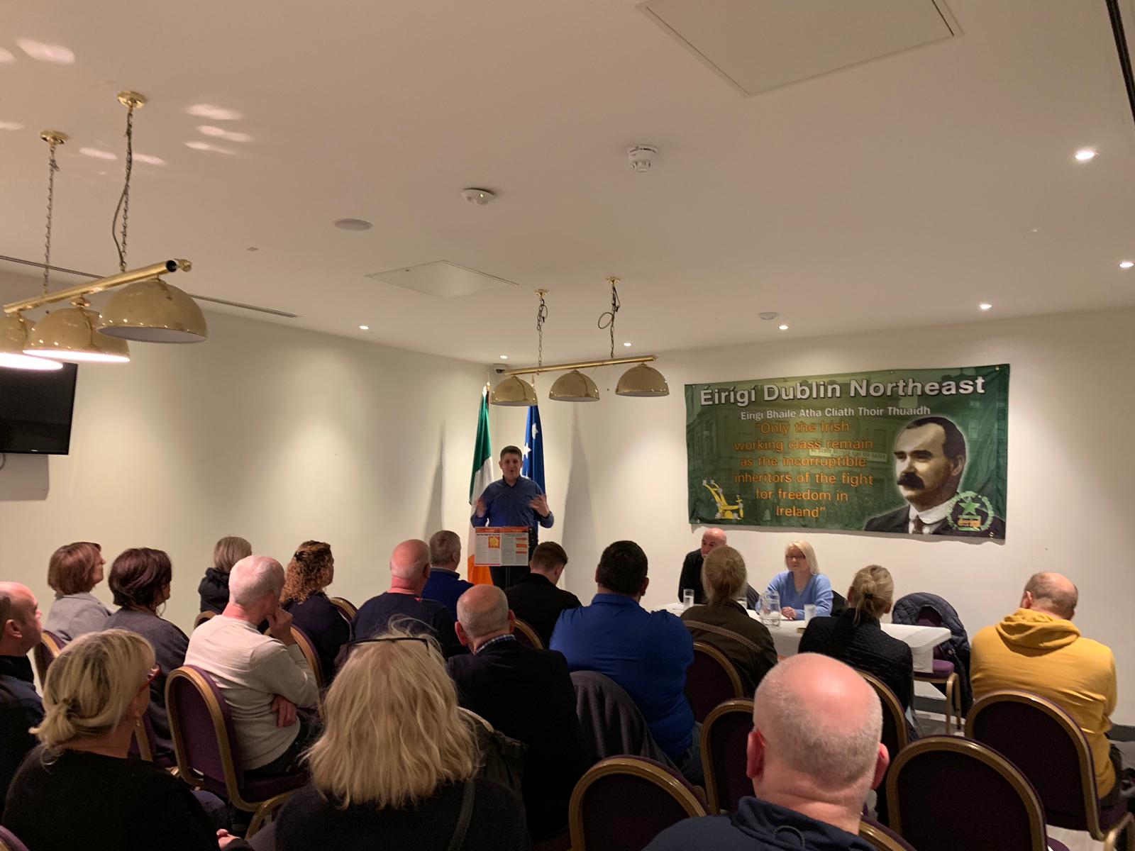 Brian Leeson address the launch