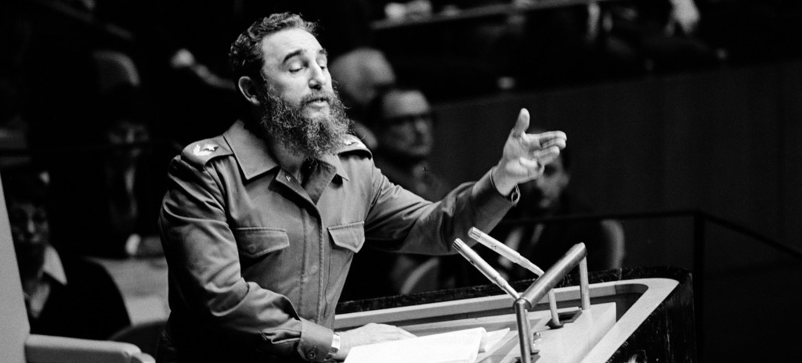 Fidel Castro addressing the United Nations General Assembly in 1979