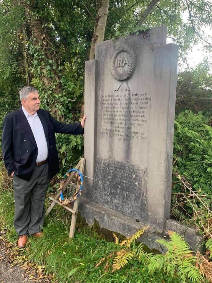 Donal Ó Sé pictured in 2019 at the republican monument at the Cúl na Cathrach ambush site at Baile Mhic Íre
