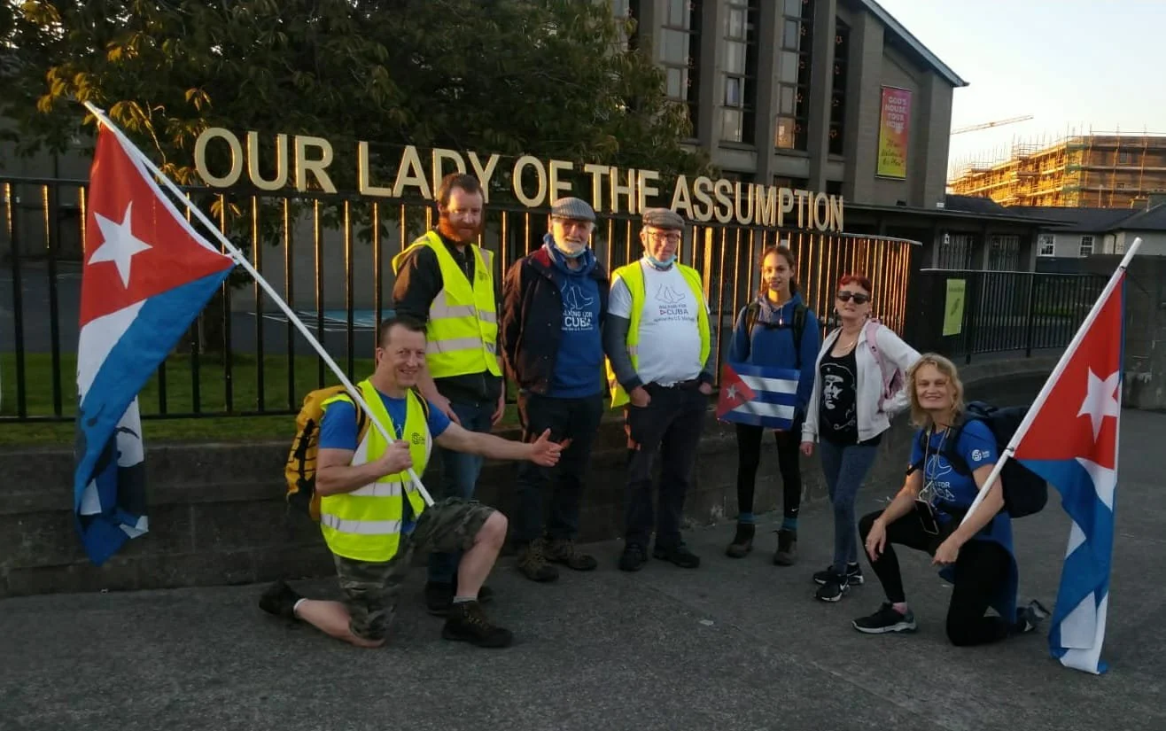 Éirígí Activists Join The 'Walk For Cuba' Through Dublin City