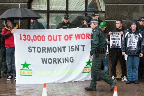 Éirígí Picket Newry Event For Ed Balls
