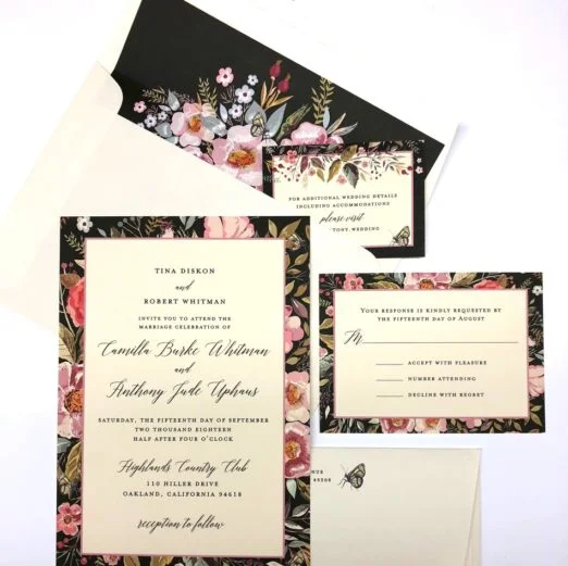 Vintage Garden Suite with Black Background
