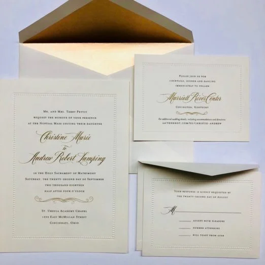 Classic Cream & Gold Suite with Beaded Border