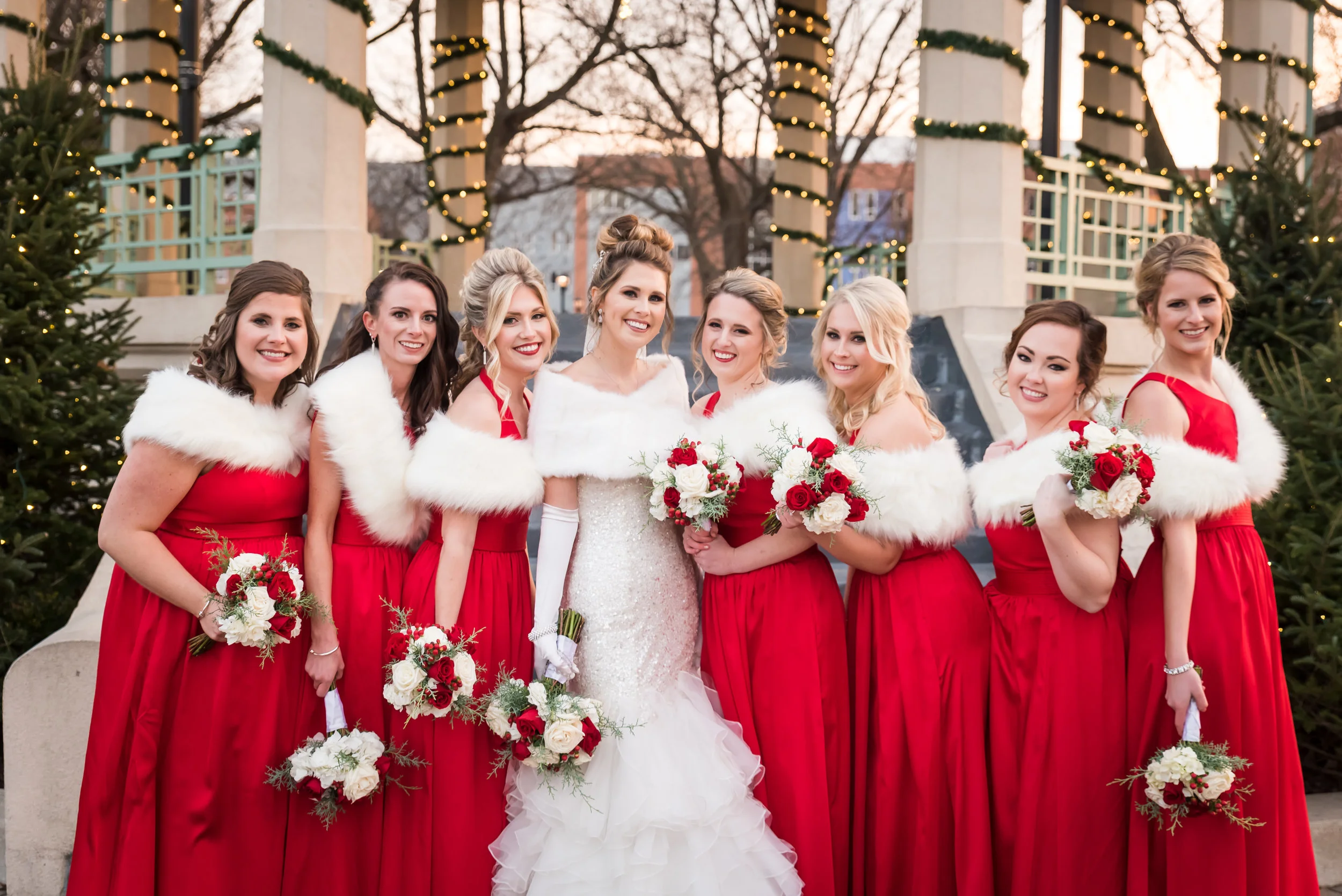 christmas wedding bridesmaid dresses