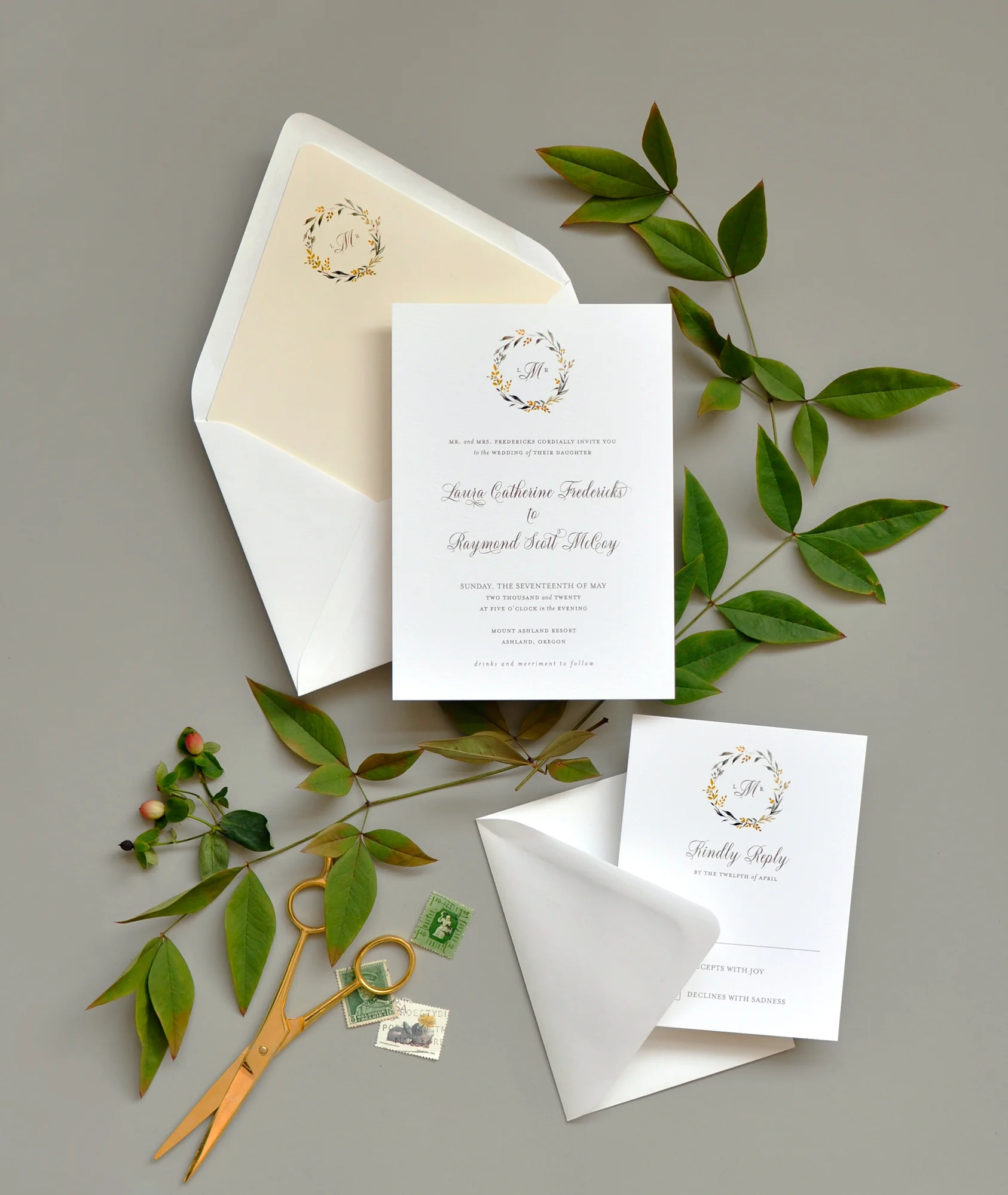 Sweet Summer Wedding Invitation and Response Card