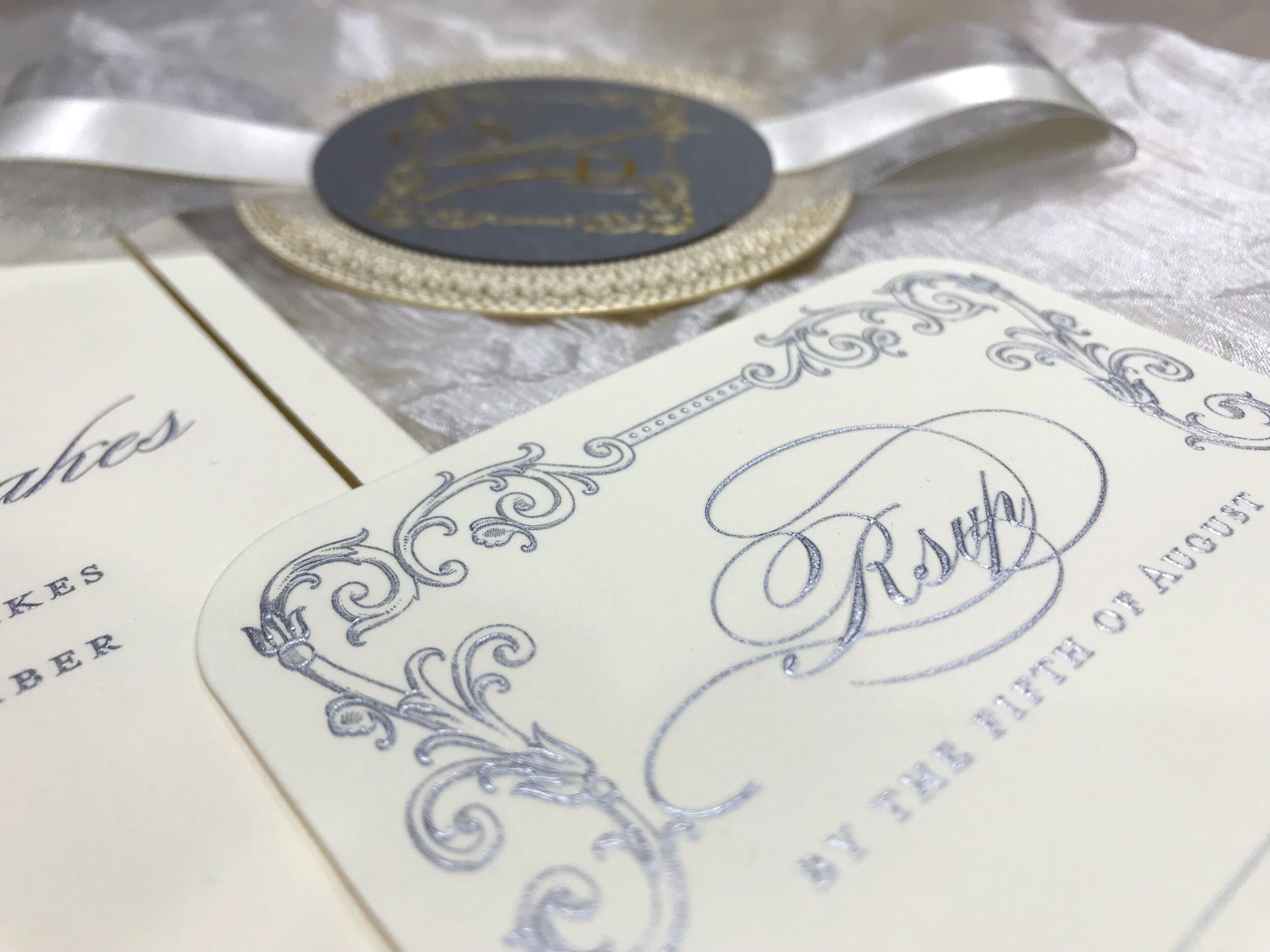 Glamorous Wedding Stationery in Blue by Poeme