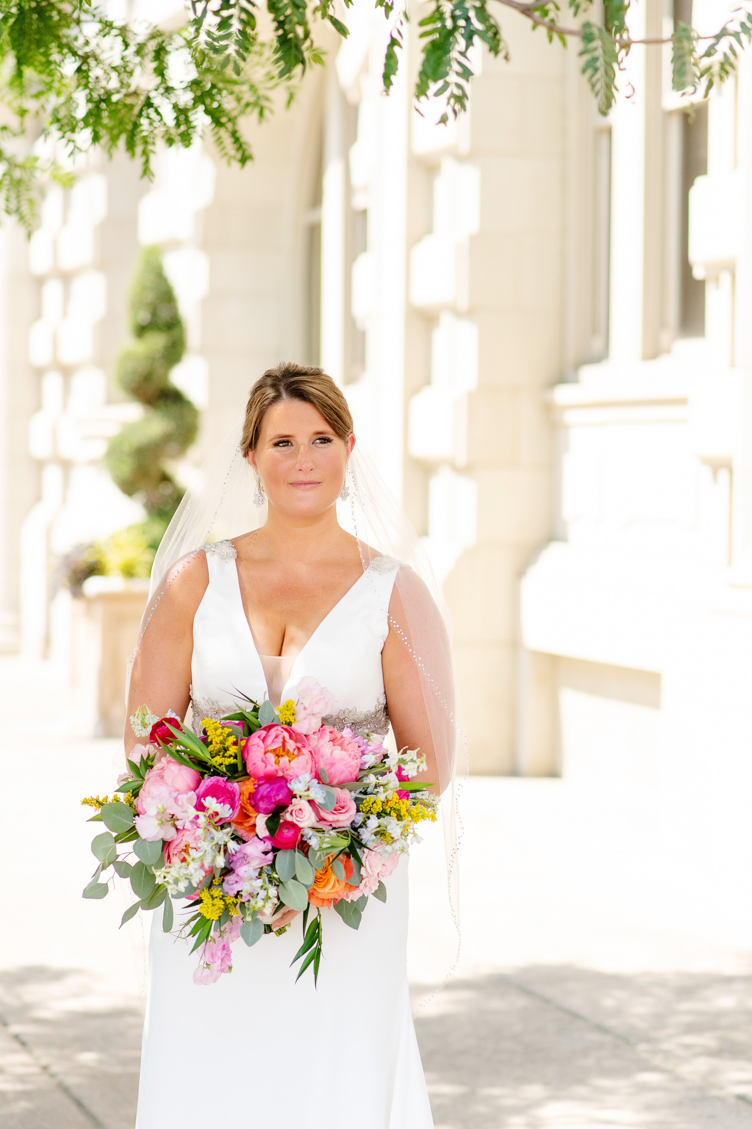 Bright, bold wedding with colorful florals