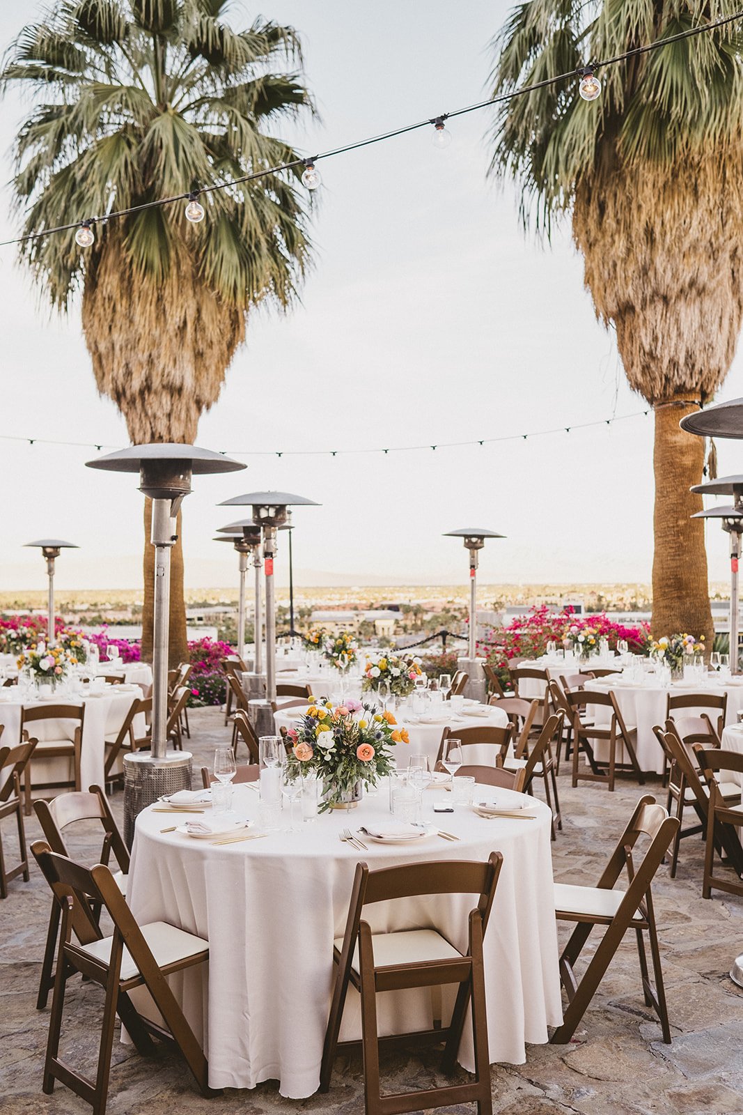 outdoor wedding reception at Palm springs
