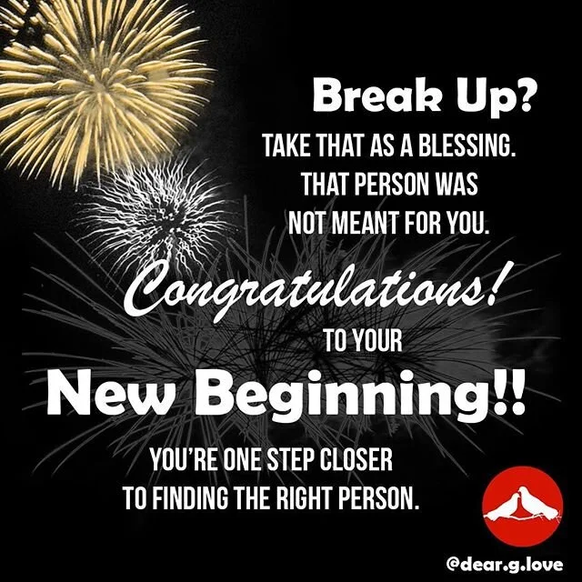 CONGRATULATIONS!
TO YOUR NEW BEGINNING!!! ⠀⠀⠀⠀⠀⠀⠀⠀⠀⠀⠀⠀ ⠀⠀⠀⠀⠀⠀⠀⠀⠀⠀⠀⠀
Wipe those tears. God, has ended a relationship that&rsquo;s not meant for you. So let that person go. God has someone for you. Better than what you and Satan picked out for you. It'
