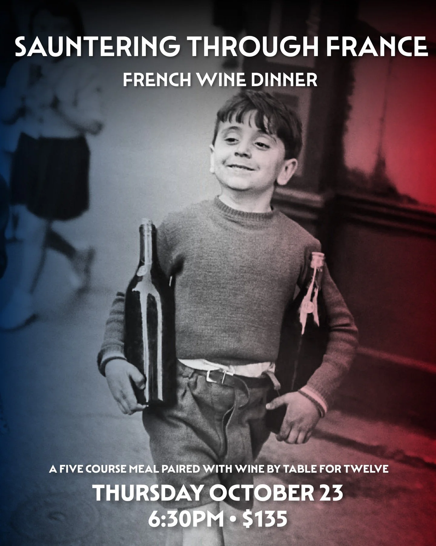 Table for Twelve is doing another Wine Dinner on the third floor! Chef Thaddeus and Sommelier Pete are presenting Sauntering Through France, pairing wines with dishes from their respective region. They're doing a cheese course to start, then a 5 cour