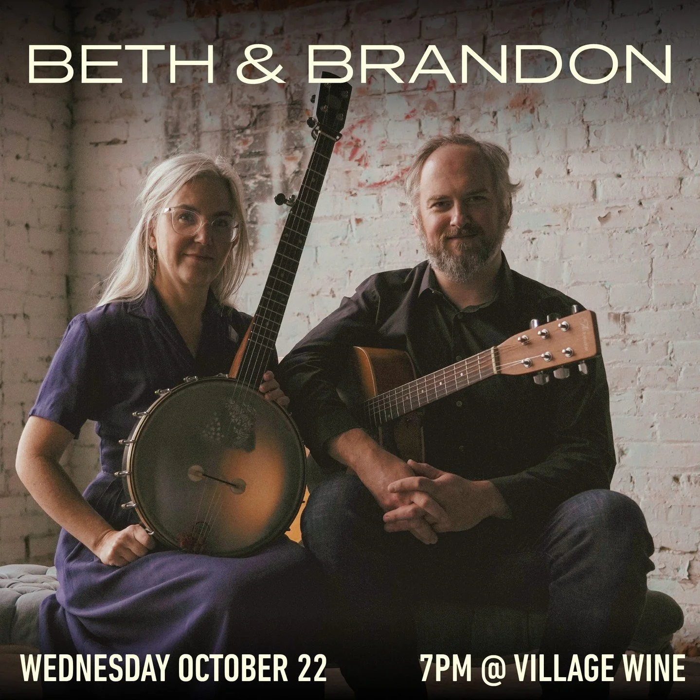 Join us for Americana duo Beth &amp; Brandon on Oct 22, live in the Register Room!⁠
⁠
Beth and Brandon combine their classical, folk, jazz and choral music training to create a modern perspective on a vintage sound.  With a focus on vocal melody and 