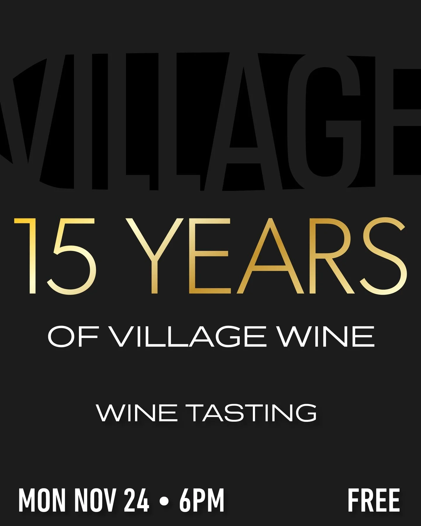 If you haven't heard, we're having a FREE tasting on Monday, November 24th at 6pm to celebrate 15 years in downtown Effingham!