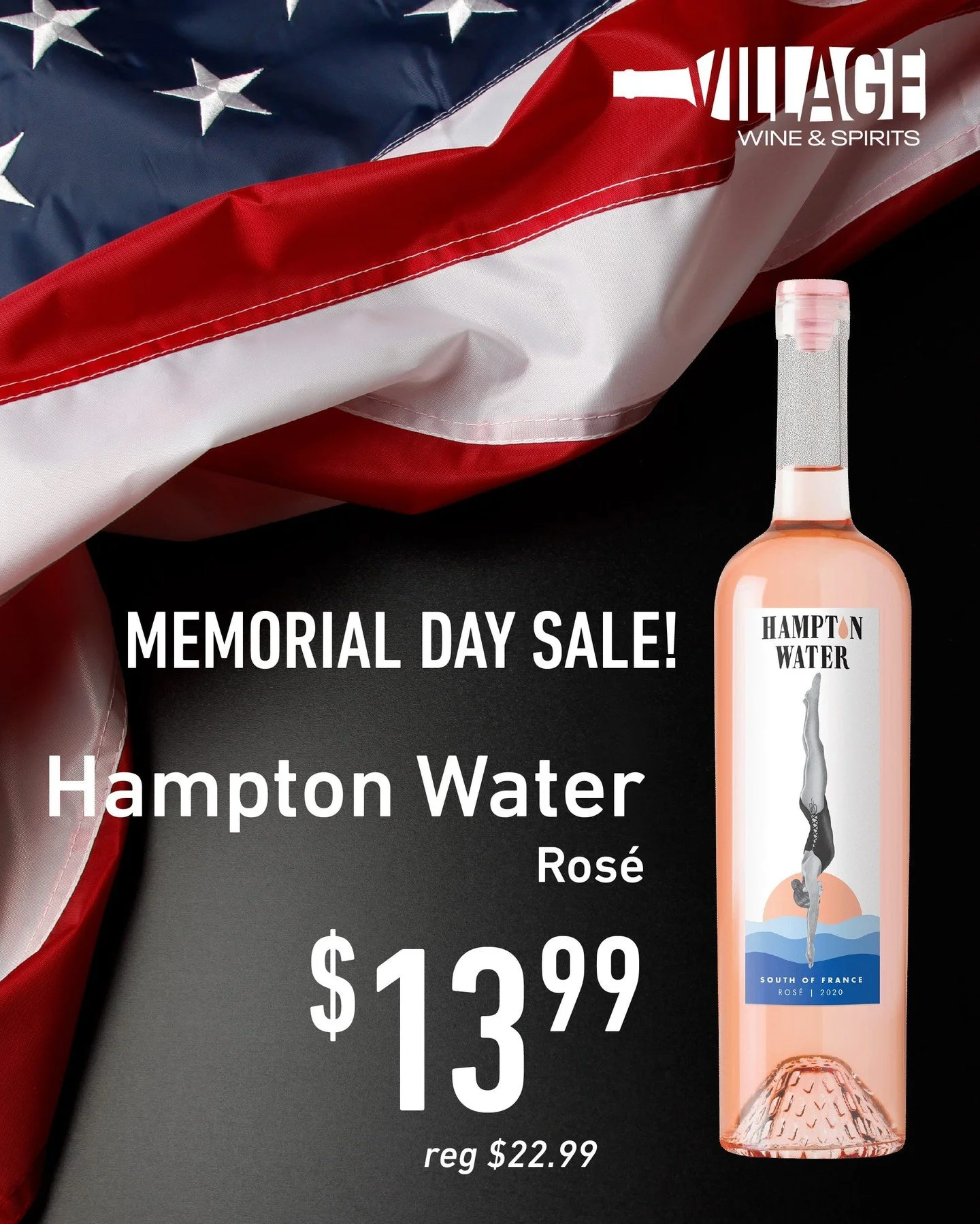 Our Memorial Day Weekend Deals are here! You'll never find Hampton Water Ros&eacute; this deep again! We're closed on Memorial Day itself, but you can get these deals now until Sunday!