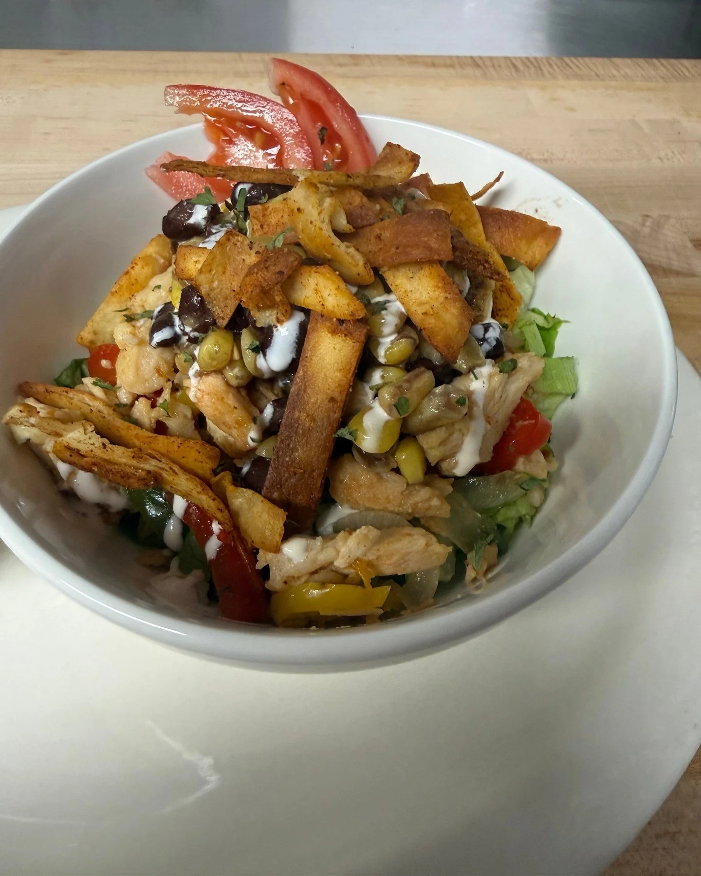 Lunch specials: Chicken Fajita Salad $13 and Chicken Tortilla Soup! Cup $6 Bowl $9. Also you can get a half flatbread for $9.50!