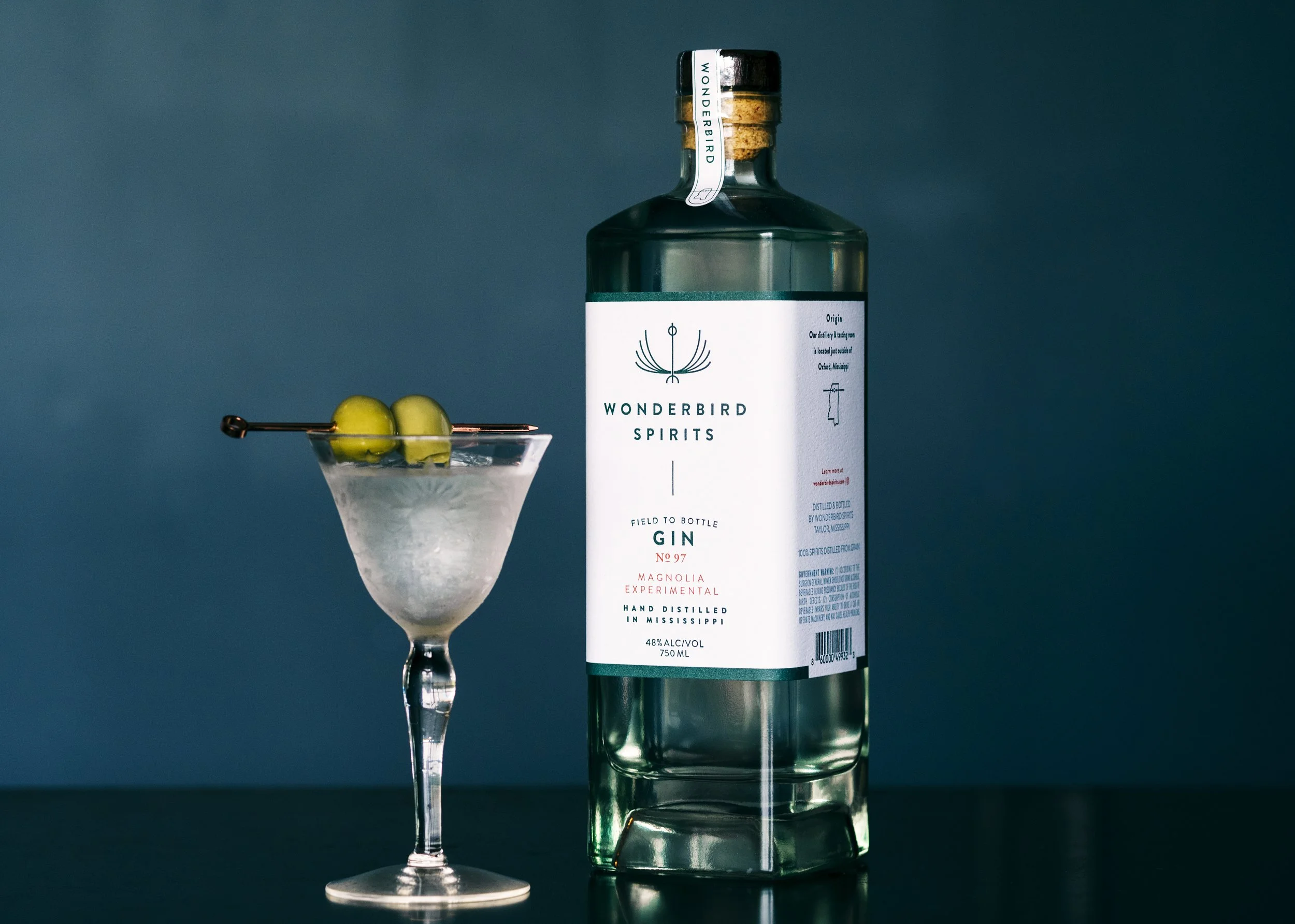 Wonderbird Spirits gin No. 97 photographed for Garden and Gun magazine's Made in the South Awards