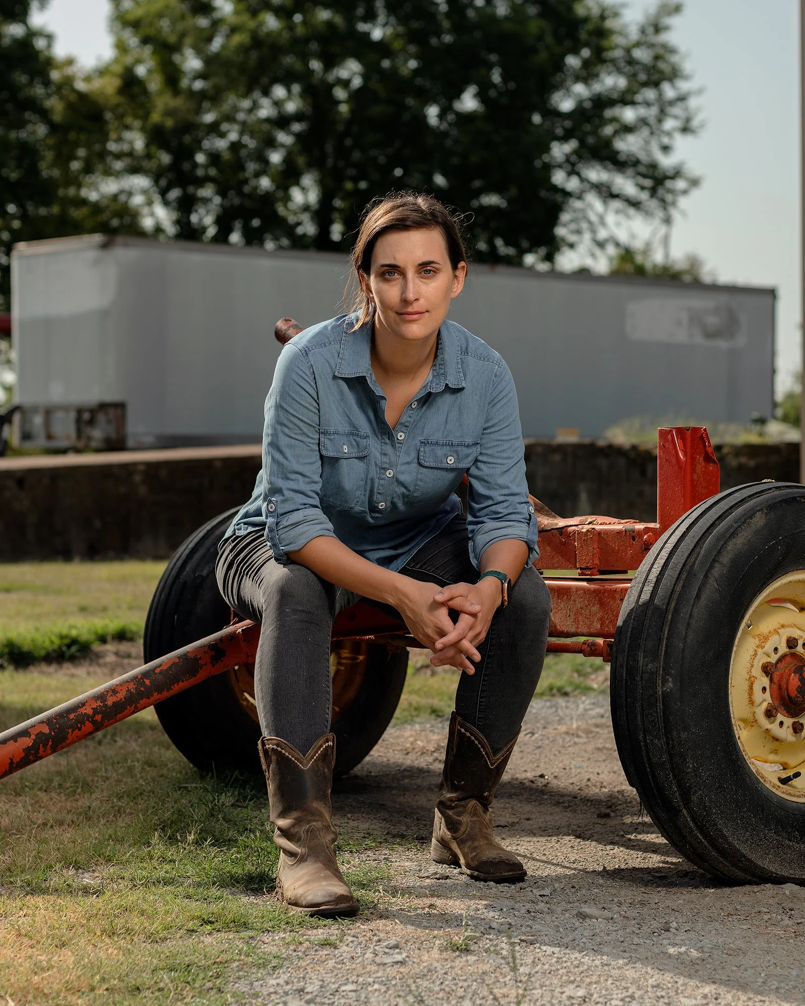 Hallie Shoffner at her farm in Arkansas for Garden and Gun magazine