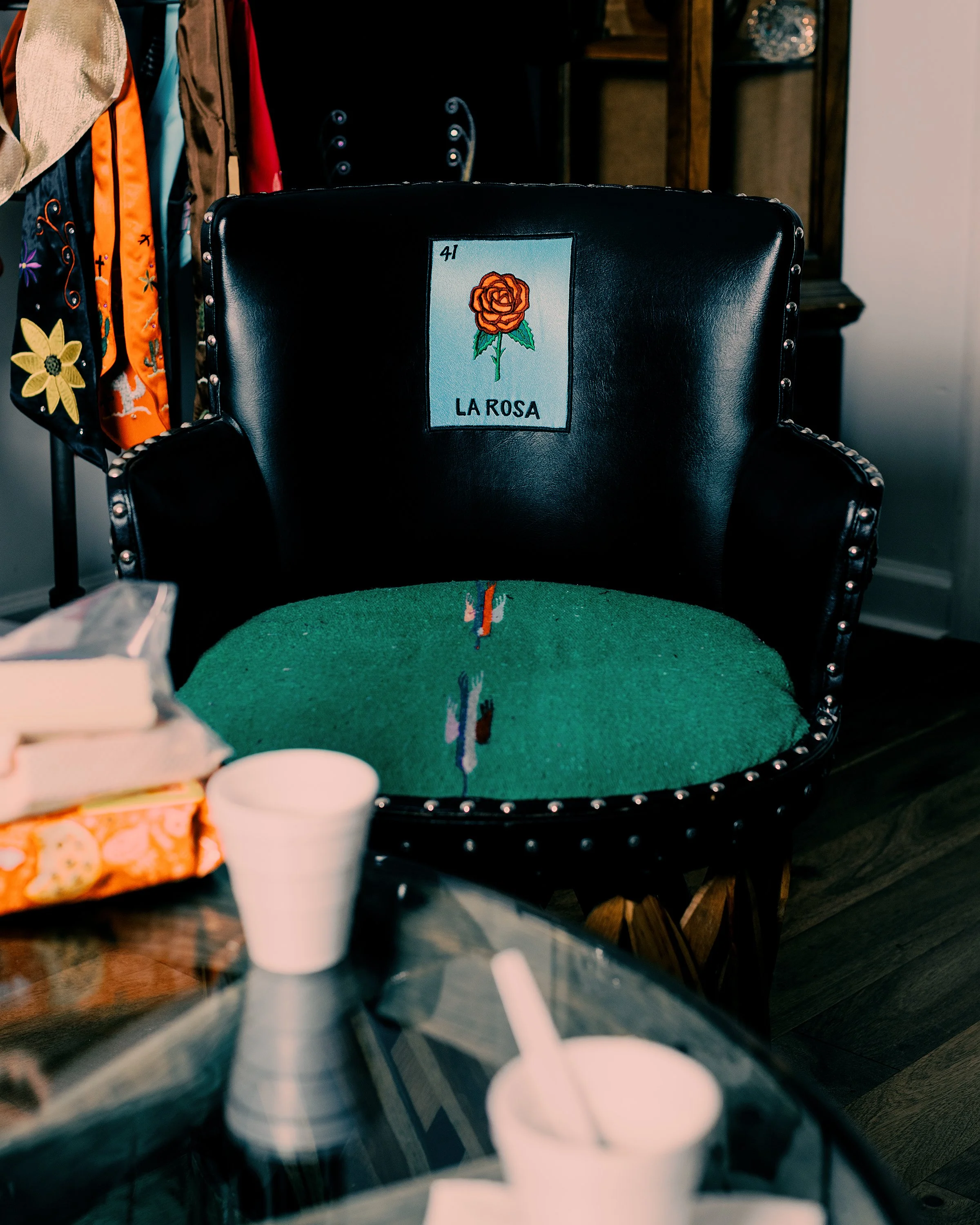 A custom South American style chair handmade by Manuel Cuevas and photographed by Houston Cofield for GQ magazine.