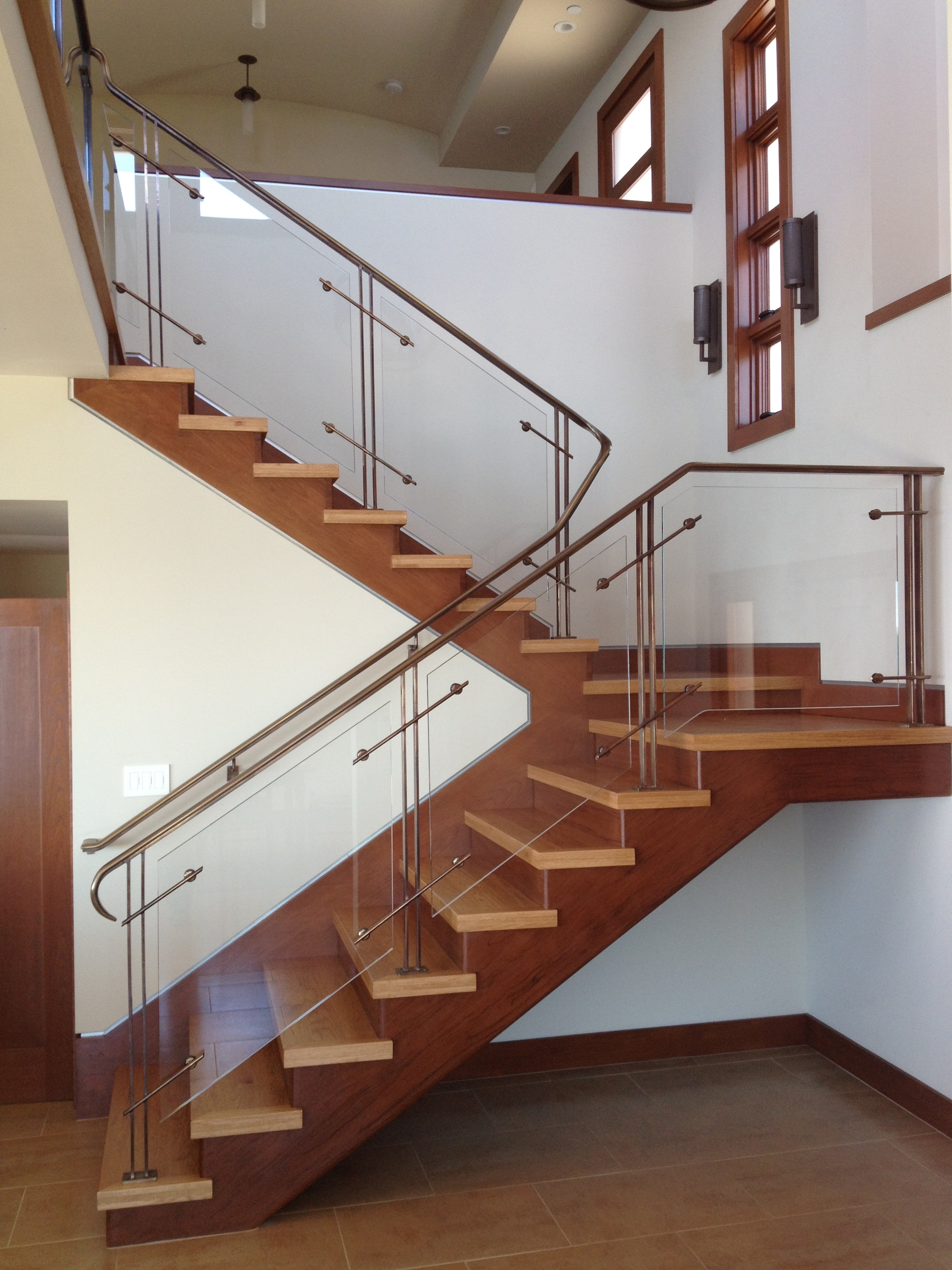 Bronze Railing with Glass Panels