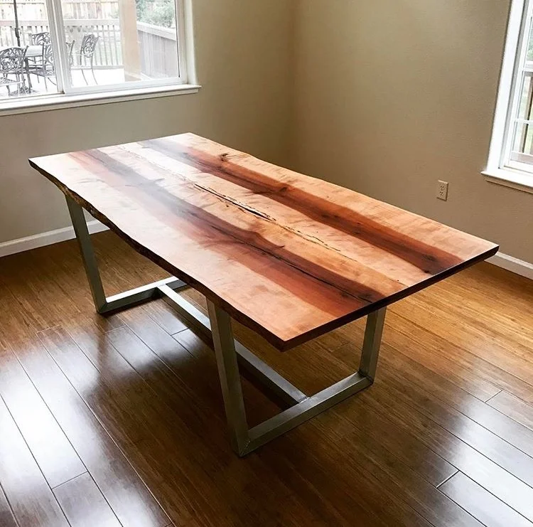 Bronze Table Frame with Wood Top