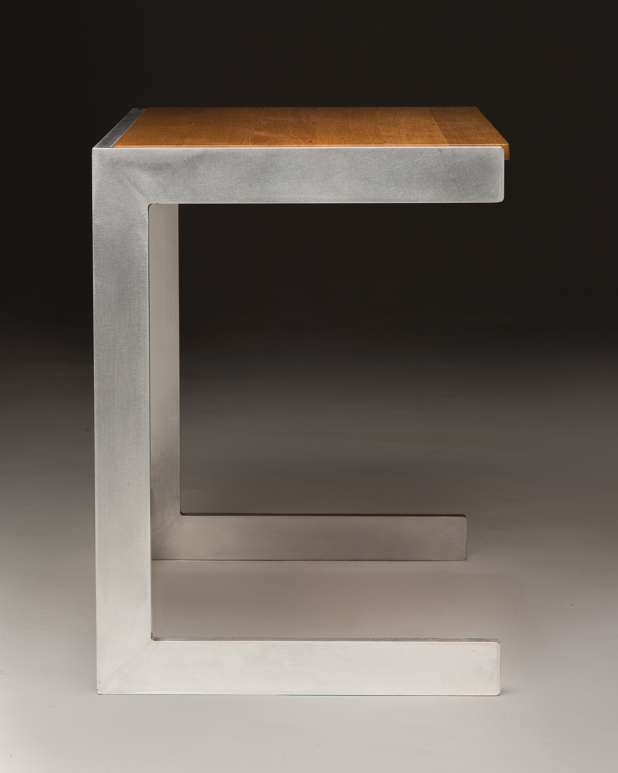 Cantilever Aluminum Desk Minimalist Contemporary Reclaimed Oak Wood