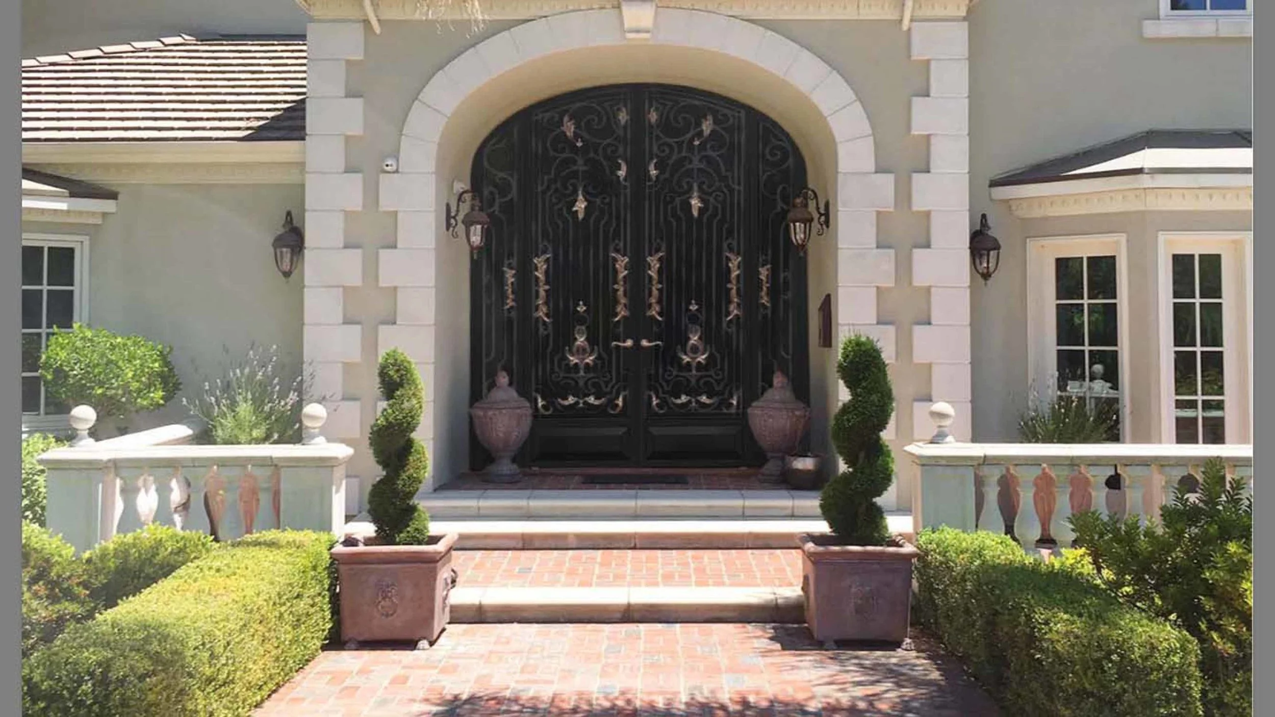 Wrought Iron Door with Bronze Leaves