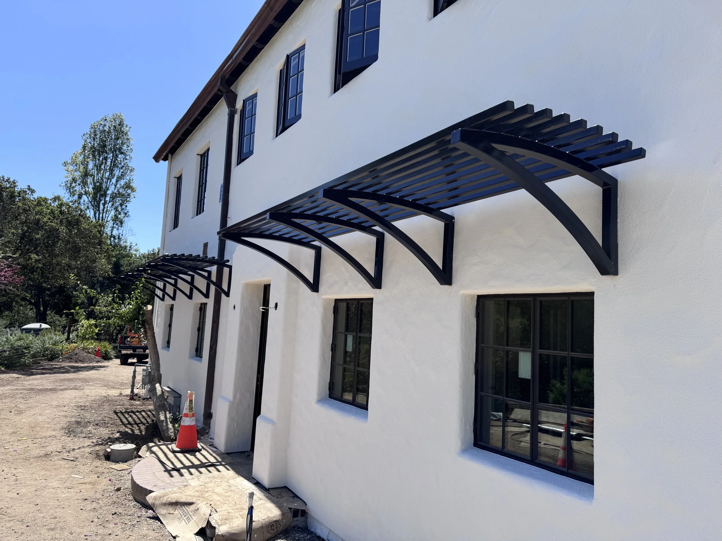 Black Powder Coated Steel Awnings