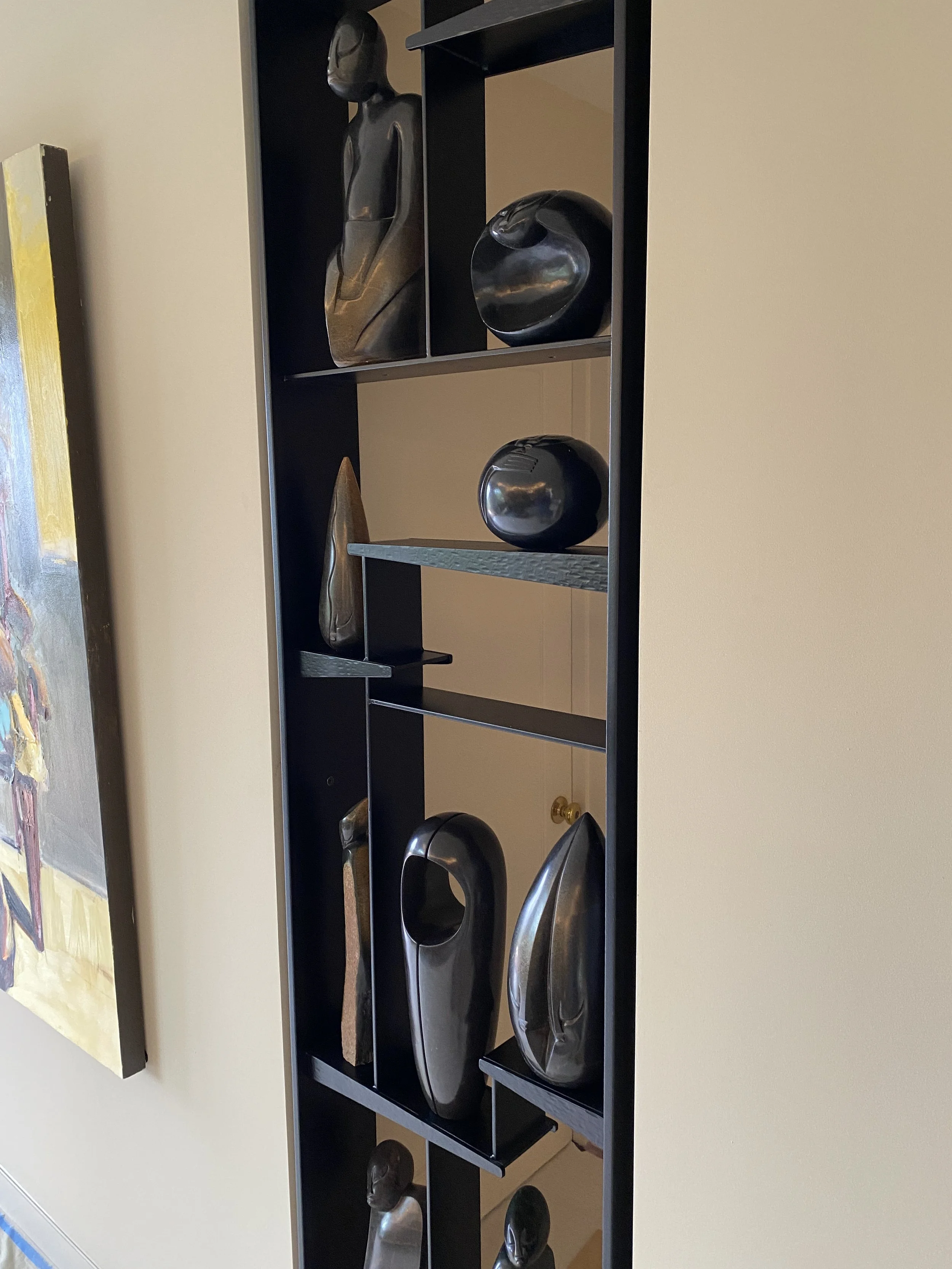 Textured Steel Shelves Wall Insert Display