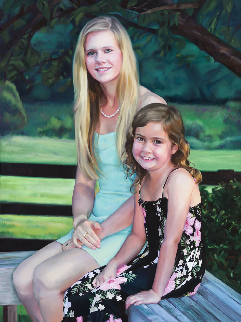 “Caroline and Annika”. Oil on canvas. 2015. Commission. Private Collection.