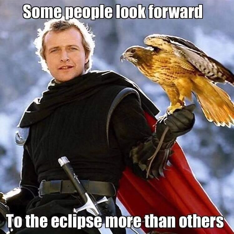 The magical legend of an unforgettable love. 

Happy Eclipse Day! 

I'll be watching Ladyhawke before stepping out to see the Sol system's great display. 

#eclipse #ladyhawke