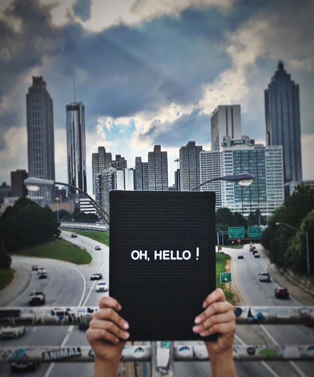 Oh, Hello! Atlanta ✌🏼✌🏽✌🏾 ATLiens, How many of you have stood in this exact location?! 📣Roll call... .
.
.
#weloveatl #ohhellomedia #gonnarockit #atlanta #bestspotintown #bridge #jacksonstreetbridge #everybodysdoingit #firstpost #atl #atlantaeats