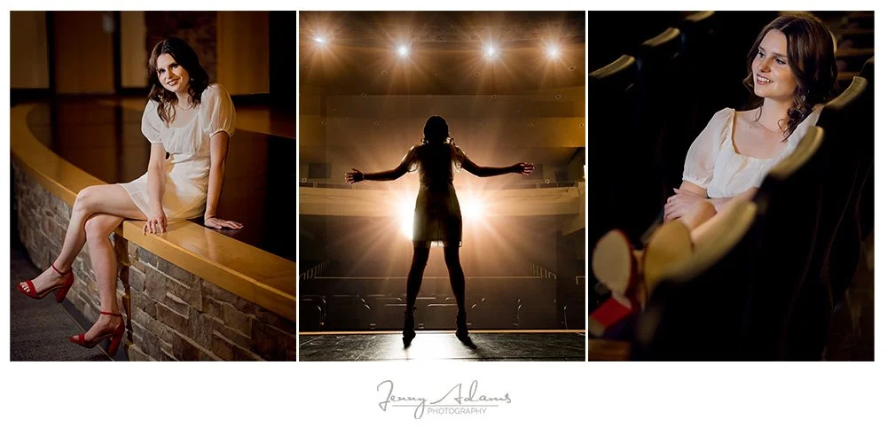 Johnston High School Senior photos inside the auditorium