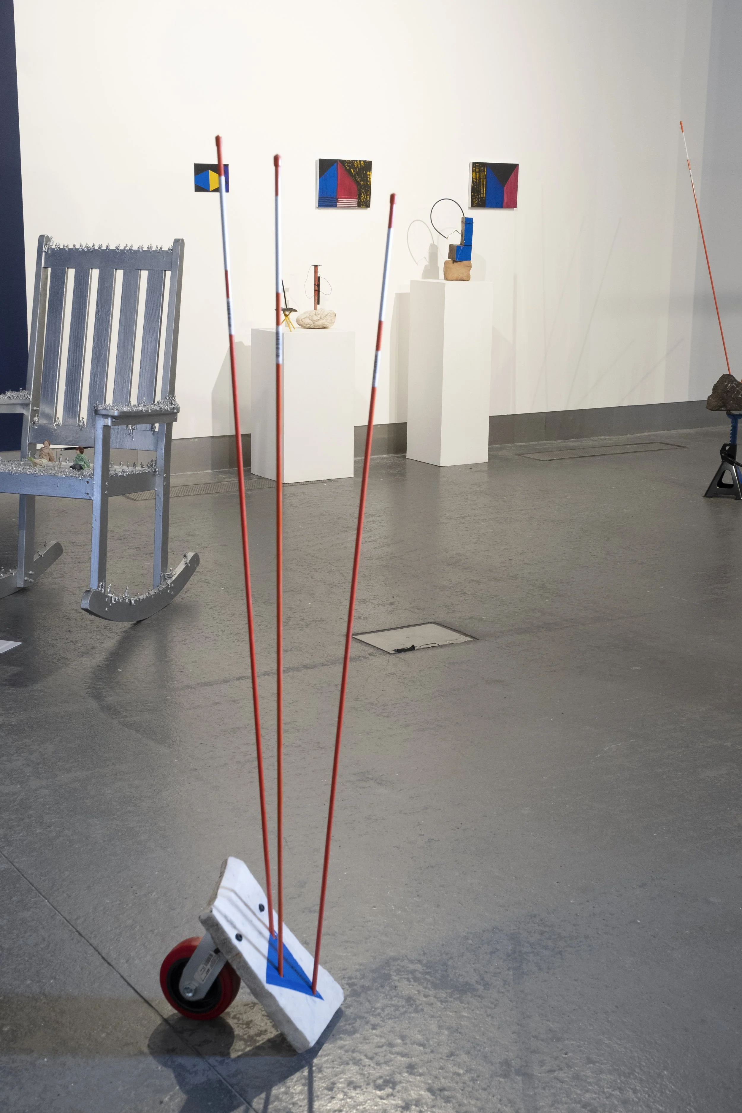 Shore Stones, 2021, installation view, ink on newsprint and stone. A Remix of Damage, Strata Collective, Reid Gallery, The Glasgow School of Art, 2022. © McAteer Photograph
