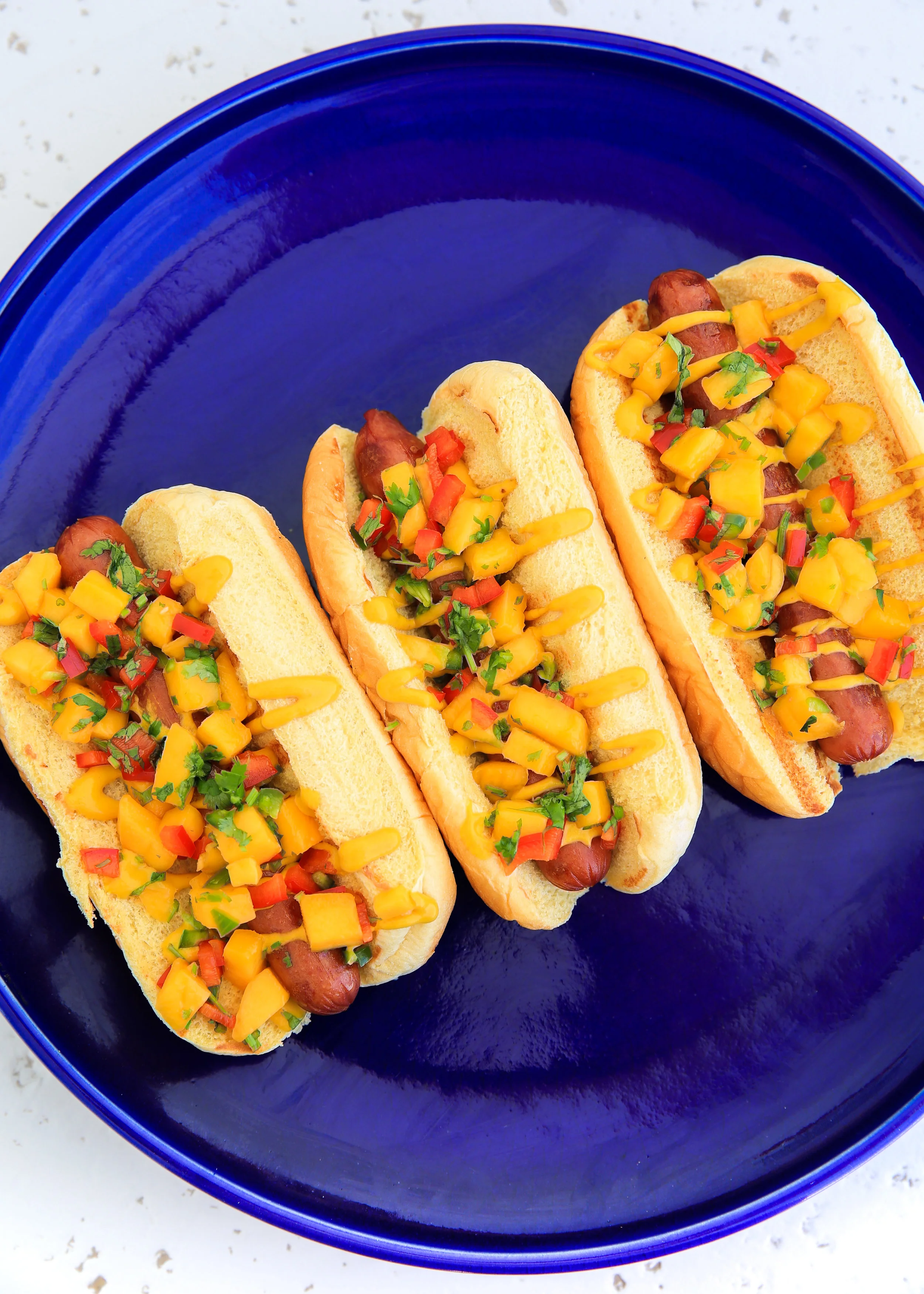 Easy mango “relish” for hotdogs