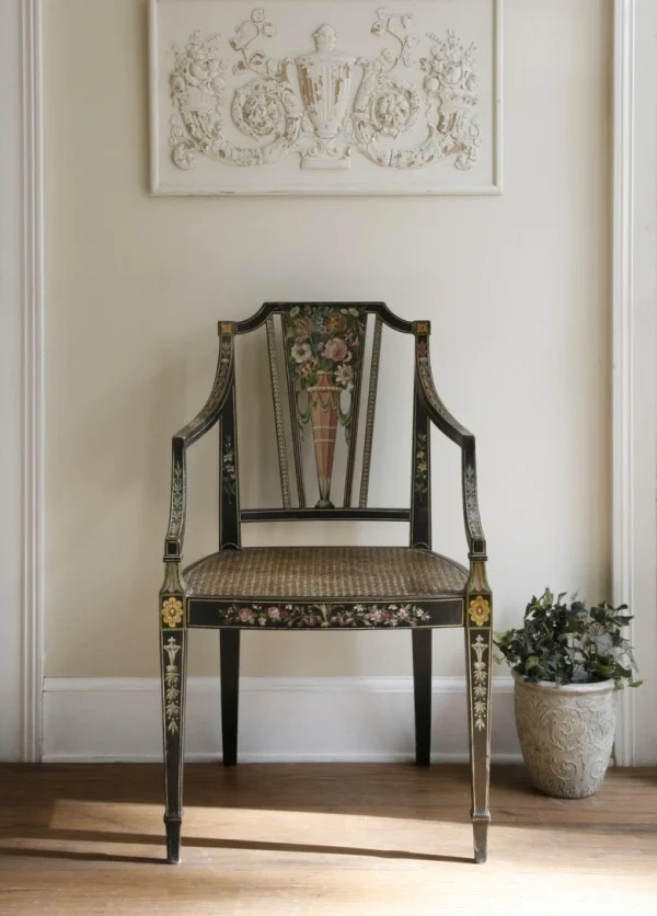 A reproduction painted Sheraton chair