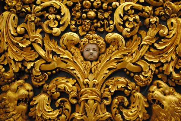 Baroque cherub, detail from St. Johns Cathedral. Valletta, Malta