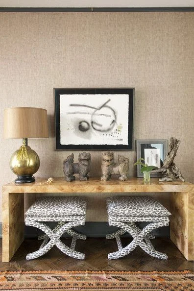 Pair of curule stools in the home of designer Tami Ramsay