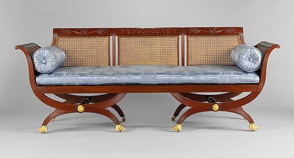 Settee with curule style legs Attributed to Duncan Phyfe (1770–1854) Date: ca. 1810–20
