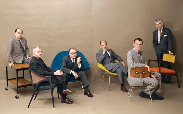 Playboy cover from 1961 featuring modernism's great designers, including Edward Wormley, second from the left.