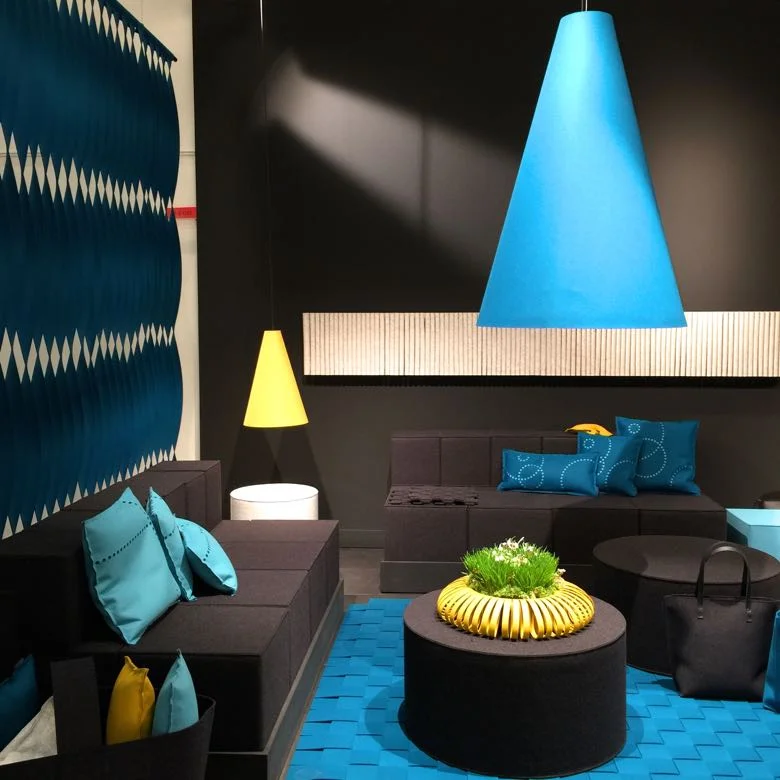 Products from Hey-Sign are sustainable, boldly colored, and have the graphic sensibility reminiscent of Memphis Group designs