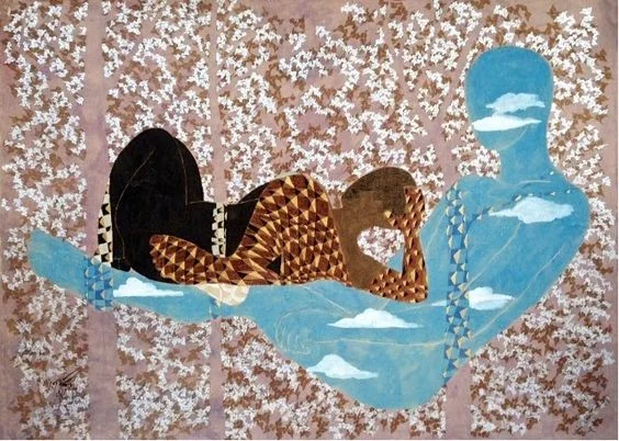 Dinh Thi Tham Poong Together, 2014 Works on Paper, watercolor, gold and silver on handmade paper 31 x 43 in