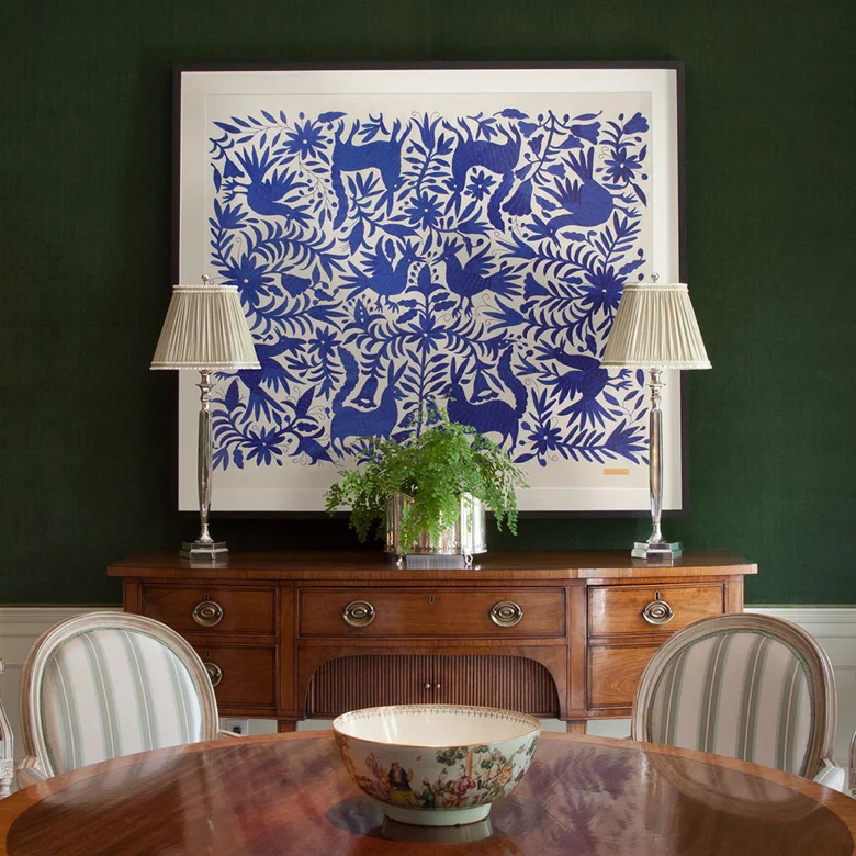 Framed textile by St. Frank